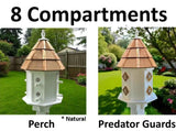 Painted Cedar Roof Birdhouse 2-8 Compartments Amish Handmade Birdhouse Handmade Maintenance Free Gifts for Bird Lovers Large Bird Houses