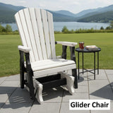 Amish Handmade Patio Glider Chairs - Adirondack - Durable Chair Set - Weather-Resistant - Outdoor Furniture Set - Foldable - Rockers - Yard