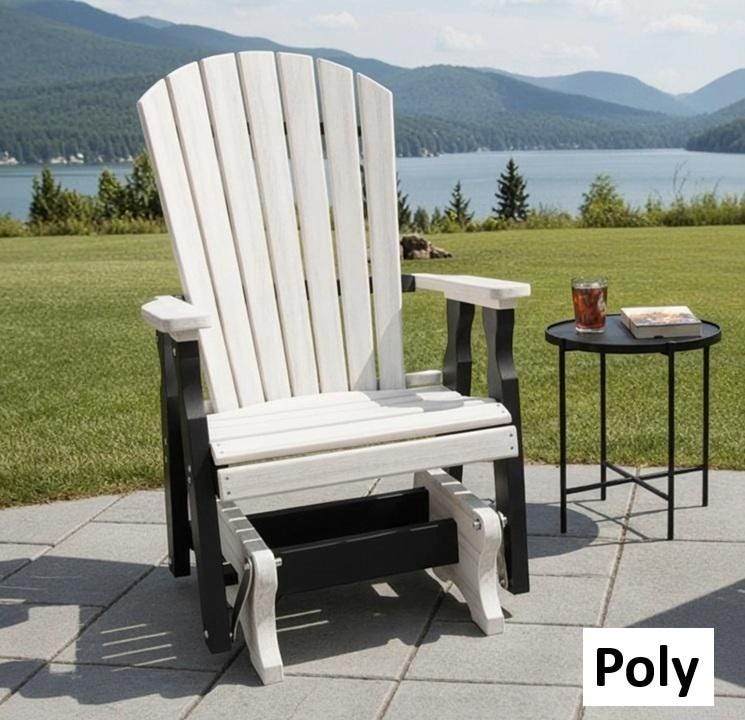Amish Handmade Patio Glider Chairs - Adirondack - Durable Chair Set - Weather-Resistant - Outdoor Furniture Set - Foldable - Rockers - Yard