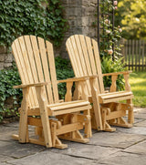 Amish Handmade Patio Glider Chairs - Adirondack - Durable Chair Set - Weather-Resistant - Outdoor Furniture Set - Foldable - Rockers - Yard