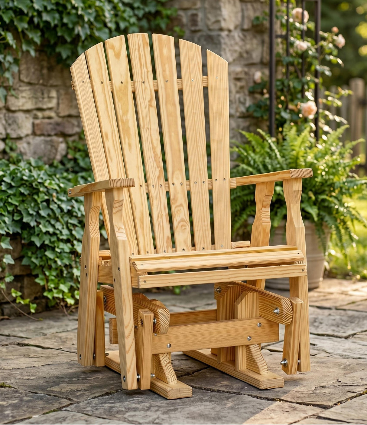Amish Handmade Patio Glider Chairs - Adirondack - Durable Chair Set - Weather-Resistant - Outdoor Furniture Set - Foldable - Rockers - Yard