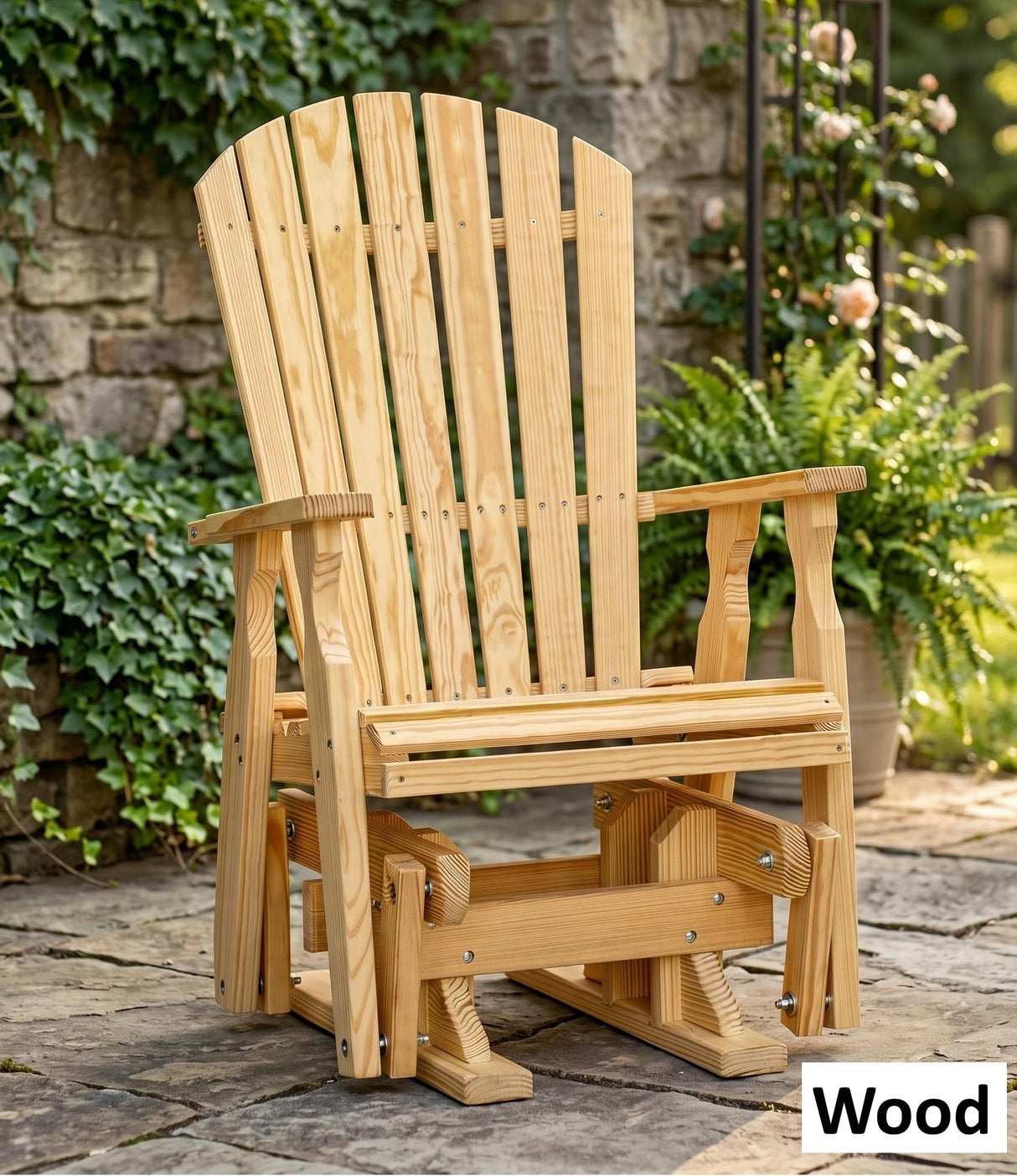 Amish Handmade Patio Glider Chairs - Adirondack - Durable Chair Set - Weather-Resistant - Outdoor Furniture Set - Foldable - Rockers - Yard