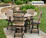 Amish Handmade Patio Set - 4 Swivel Chairs and Pub Table - Adirondack - Backyard - Outdoor Dining Table Set - Patio Chair Set -Furniture Set