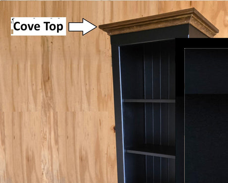 Amish Handmade Pine Cabinet: Farmhouse Kitchen Cupboard with Trash Bin