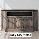Amish Handmade TV Stand - 3 Door Cabinet - Primitive - Storage - TV Cabinet - Home - Multipurpose Cabinet - Rustic - Open Shelf TV Console