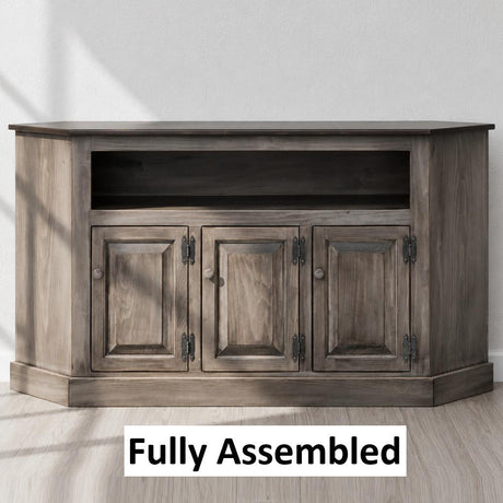 Amish Handmade TV Stand - 3 Door Cabinet - Primitive - Storage - TV Cabinet - Home - Multipurpose Cabinet - Rustic - Open Shelf TV Console