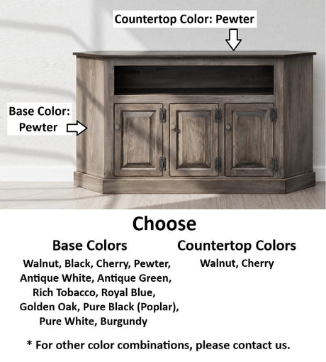 Amish Handmade TV Stand - 3 Door Cabinet - Primitive - Storage - TV Cabinet - Home - Multipurpose Cabinet - Rustic - Open Shelf TV Console