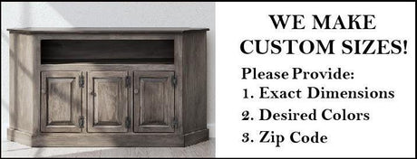 Amish Handmade TV Stand - 3 Door Cabinet - Primitive - Storage - TV Cabinet - Home - Multipurpose Cabinet - Rustic - Open Shelf TV Console
