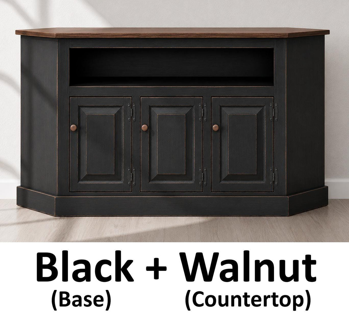 Amish Handmade TV Stand - 3 Door Cabinet - Primitive - Storage - TV Cabinet - Home - Multipurpose Cabinet - Rustic - Open Shelf TV Console