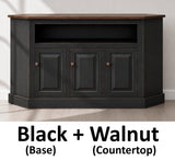 Amish Handmade TV Stand - 3 Door Cabinet - Primitive - Storage - TV Cabinet - Home - Multipurpose Cabinet - Rustic - Open Shelf TV Console