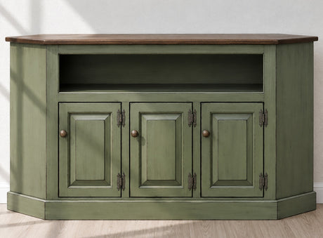 Amish Handmade TV Stand - 3 Door Cabinet - Primitive - Storage - TV Cabinet - Home - Multipurpose Cabinet - Rustic - Open Shelf TV Console