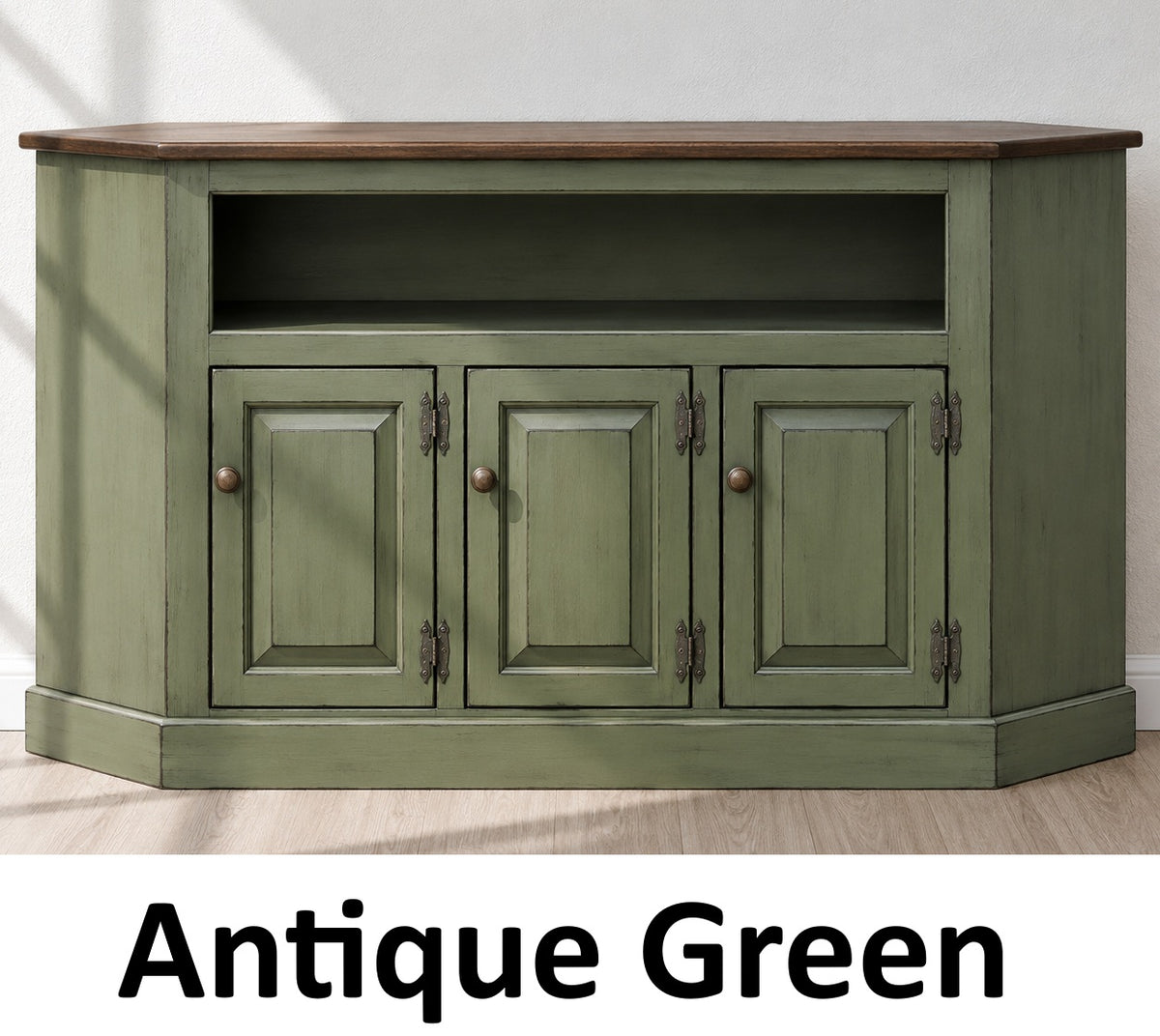 Amish Handmade TV Stand - 3 Door Cabinet - Primitive - Storage - TV Cabinet - Home - Multipurpose Cabinet - Rustic - Open Shelf TV Console