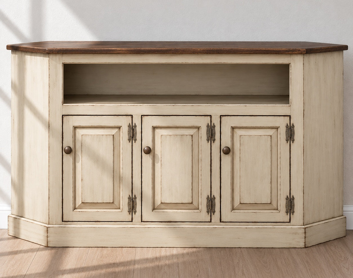 Amish Handmade TV Stand - 3 Door Cabinet - Primitive - Storage - TV Cabinet - Home - Multipurpose Cabinet - Rustic - Open Shelf TV Console