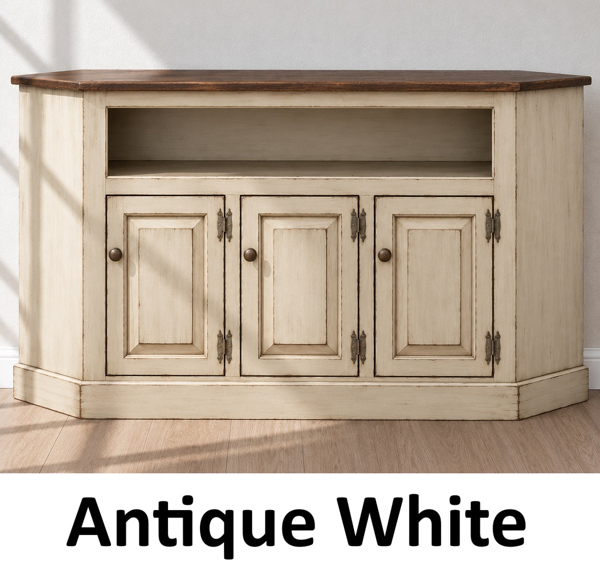 Amish Handmade TV Stand - 3 Door Cabinet - Primitive - Storage - TV Cabinet - Home - Multipurpose Cabinet - Rustic - Open Shelf TV Console