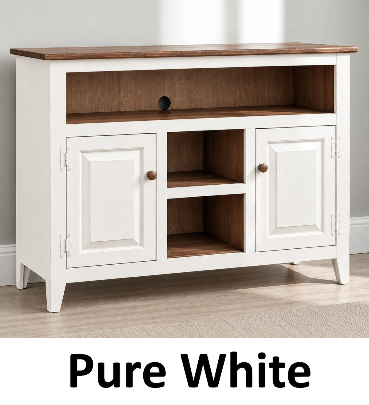 Amish Handmade TV Stand - 2 Door Cabinet - Primitive - Storage - TV Cabinet - Home - Multipurpose Cabinet - Rustic - Open Shelf TV Console