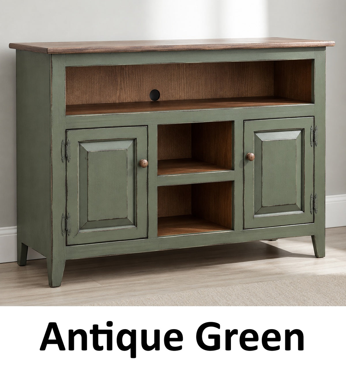 Amish Handmade TV Stand - 2 Door Cabinet - Primitive - Storage - TV Cabinet - Home - Multipurpose Cabinet - Rustic - Open Shelf TV Console