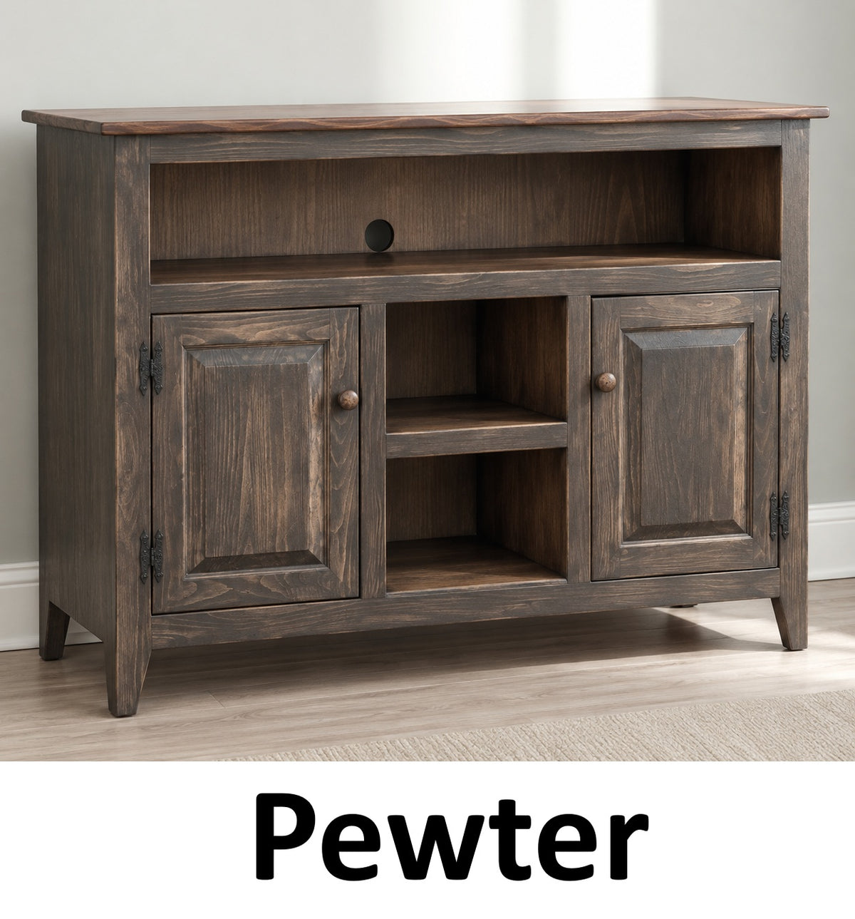Amish Handmade TV Stand - 2 Door Cabinet - Primitive - Storage - TV Cabinet - Home - Multipurpose Cabinet - Rustic - Open Shelf TV Console