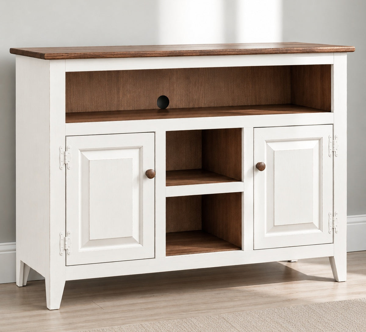 Amish Handmade TV Stand - 2 Door Cabinet - Primitive - Storage - TV Cabinet - Home - Multipurpose Cabinet - Rustic - Open Shelf TV Console