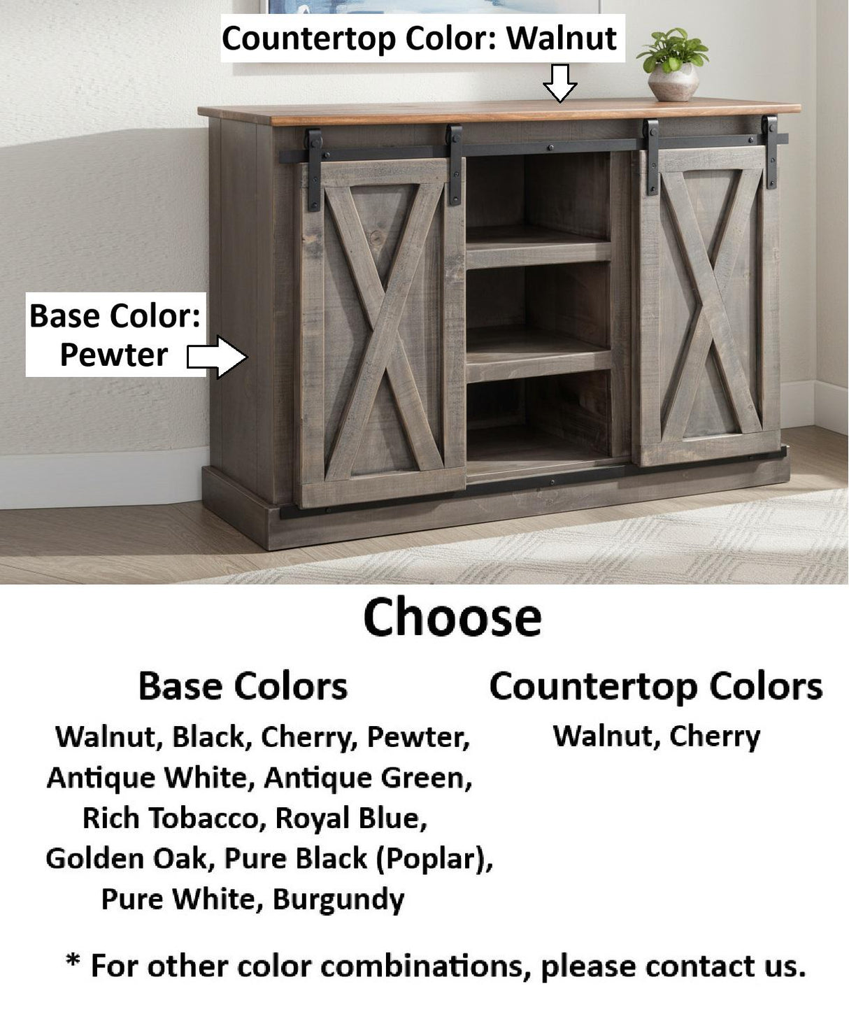 Amish Handmade TV Stand - 2 Door Cabinet - Primitive - Storage - TV Cabinet - Multipurpose Cabinet - Rustic - Sliding Doors - TV Console