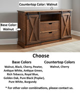 Amish Handmade TV Stand - 2 Door Cabinet - Primitive - Barnhouse TV Cabinet - Multipurpose Cabinet - Rustic Sliding Doors TV Console Drawers
