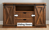 Amish Handmade TV Stand - 2 Door Cabinet - Primitive - Barnhouse TV Cabinet - Multipurpose Cabinet - Rustic Sliding Doors TV Console Drawers