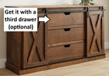 Amish Handmade TV Stand - 2 Door Cabinet - Primitive - Barnhouse TV Cabinet - Multipurpose Cabinet - Rustic Sliding Doors TV Console Drawers
