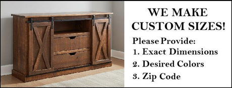 Amish Handmade TV Stand - 2 Door Cabinet - Primitive - Barnhouse TV Cabinet - Multipurpose Cabinet - Rustic Sliding Doors TV Console Drawers