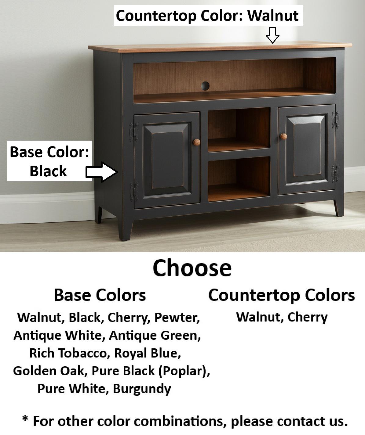 Amish Handmade TV Stand - 2 Door Cabinet - Primitive - Storage - TV Cabinet - Home - Multipurpose Cabinet - Rustic - Open Shelf TV Console