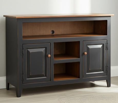 Amish Handmade TV Stand - 2 Door Cabinet - Primitive - Storage - TV Cabinet - Home - Multipurpose Cabinet - Rustic - Open Shelf TV Console