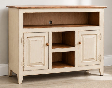 Amish Handmade TV Stand - 2 Door Cabinet - Primitive - Storage - TV Cabinet - Home - Multipurpose Cabinet - Rustic - Open Shelf TV Console