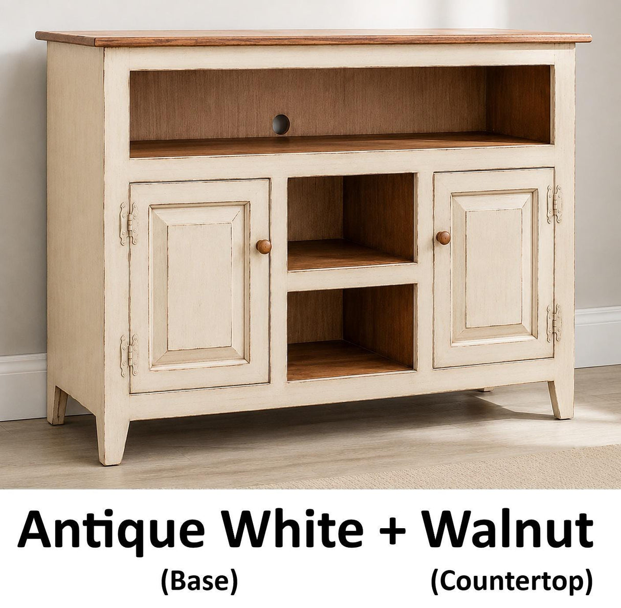 Amish Handmade TV Stand - 2 Door Cabinet - Primitive - Storage - TV Cabinet - Home - Multipurpose Cabinet - Rustic - Open Shelf TV Console