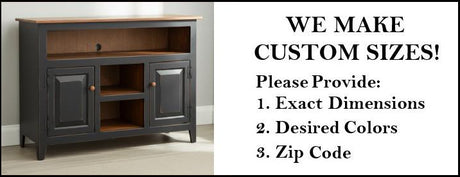 Amish Handmade TV Stand - 2 Door Cabinet - Primitive - Storage - TV Cabinet - Home - Multipurpose Cabinet - Rustic - Open Shelf TV Console
