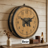 Amish Handmade Whiskey Barrel Clock - Rustic Clocks - Large Wall Clock - Primitive - Unique Clocks - Wood Clock - Display - Vintage Clocks