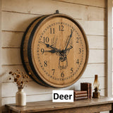 Amish Handmade Whiskey Barrel Clock - Rustic Clocks - Large Wall Clock - Primitive - Unique Clocks - Wood Clock - Display - Vintage Clocks