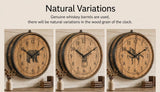 Amish Handmade Whiskey Barrel Clock - Rustic Clocks - Large Wall Clock - Primitive - Unique Clocks - Wood Clock - Display - Vintage Clocks