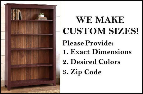 Wide Bookcase 4ft, Primitive Furniture Rustic Organizer Book Shelf Amish Made Furniture For Book Lovers Rustic Unique Antique Home Study