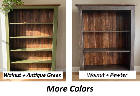 Wide Bookcase 4ft, Primitive Furniture Rustic Organizer Book Shelf Amish Made Furniture For Book Lovers Rustic Unique Antique Home Study
