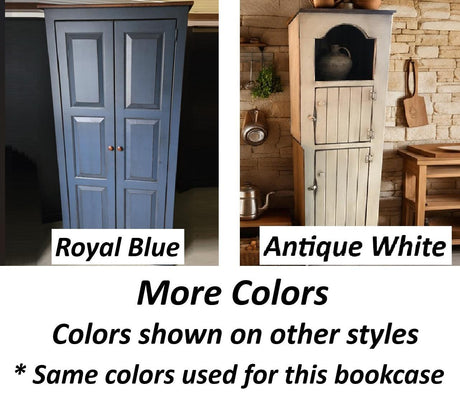 Wide Bookcase 4ft, Primitive Furniture Rustic Organizer Book Shelf Amish Made Furniture For Book Lovers Rustic Unique Antique Home Study