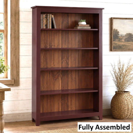 Wide Bookcase 4ft, Primitive Furniture Rustic Organizer Book Shelf Amish Made Furniture For Book Lovers Rustic Unique Antique Home Study