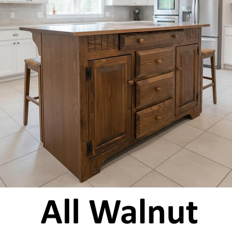 Kitchen Island - Amish Handmade - Multipurpose Cabinet - Primitive - Storage - Kitchen Cabinet - Rustic- Case Goods - Home - Fully Assembled