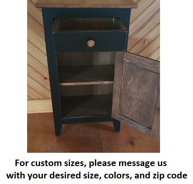 Cabinet with Drawer - Amish Furniture - Nightstand - Furniture - Home Décor - End Table - Rustic - Primitive - Case Goods - Amish Handmade