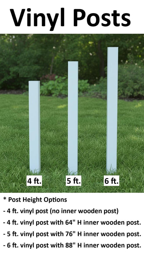 Amish Handmade Post 4,5,6,7,8 ft. For Birdhouses and Bird Feeders, Vinyl Post With Inner Wooden Post, Durable Yellow Pine, Bird Lovers, Home