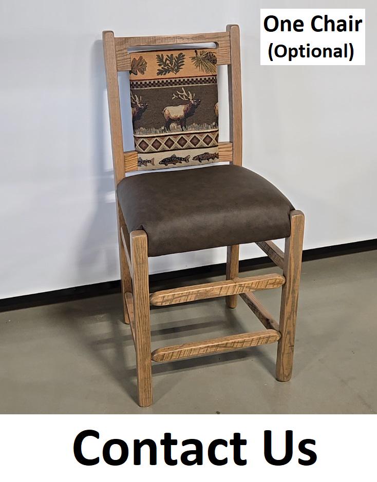 Amish Handmade 2 Barstool Chairs - Furniture - Primitive - Upholstered - Cushion - Vintage - Backrest - Chair Set - Furniture - Living Room