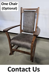 Amish Handmade 2 Rocking Chairs - Furniture - Bozeman Style Walnut Chair- Upholstered - Cushion - Vintage - Backrest - Chair Set - Furniture