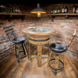 Barrel Bar Table - Amish Handmade - Counter Table - Bar Chairs - Farmhouse Furniture - Swivel Chairs - Bar Table - Whiskey Barrel - Rustic