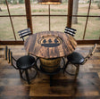 Barrel Bar Table - Amish Handmade - Counter Table - Bar Chairs - Farmhouse Furniture - Swivel Chairs - Cushion Seat - Whiskey Barrel- Rustic