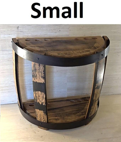 Barrel Wine Cabinet - End Table - Amish Handmade - Liquor Cabinet - Glass Holder - Pantry Whiskey Barrel - Display - Vintage - Glass Rack