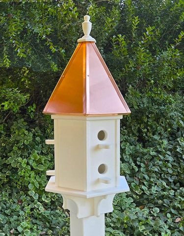 Birdhouse With Copper Roof Amish Handmade, Extra Large With 6 Nesting Compartments, Weather Resistant Birdhouses, Bird Lovers, Poly