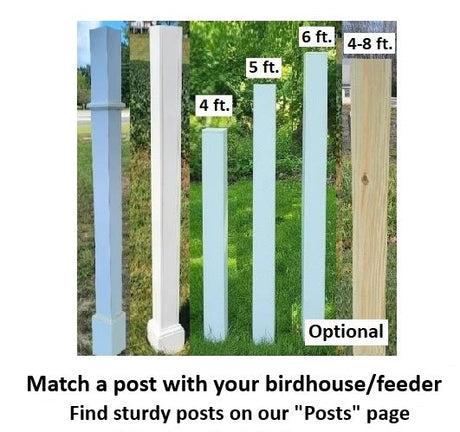 Bird Feeder - Poly Lumber - Amish Handmade - Feeder Lighthouse Design - Weather Resistant - Easy Mounting - Bird Feeders For The Outdoors