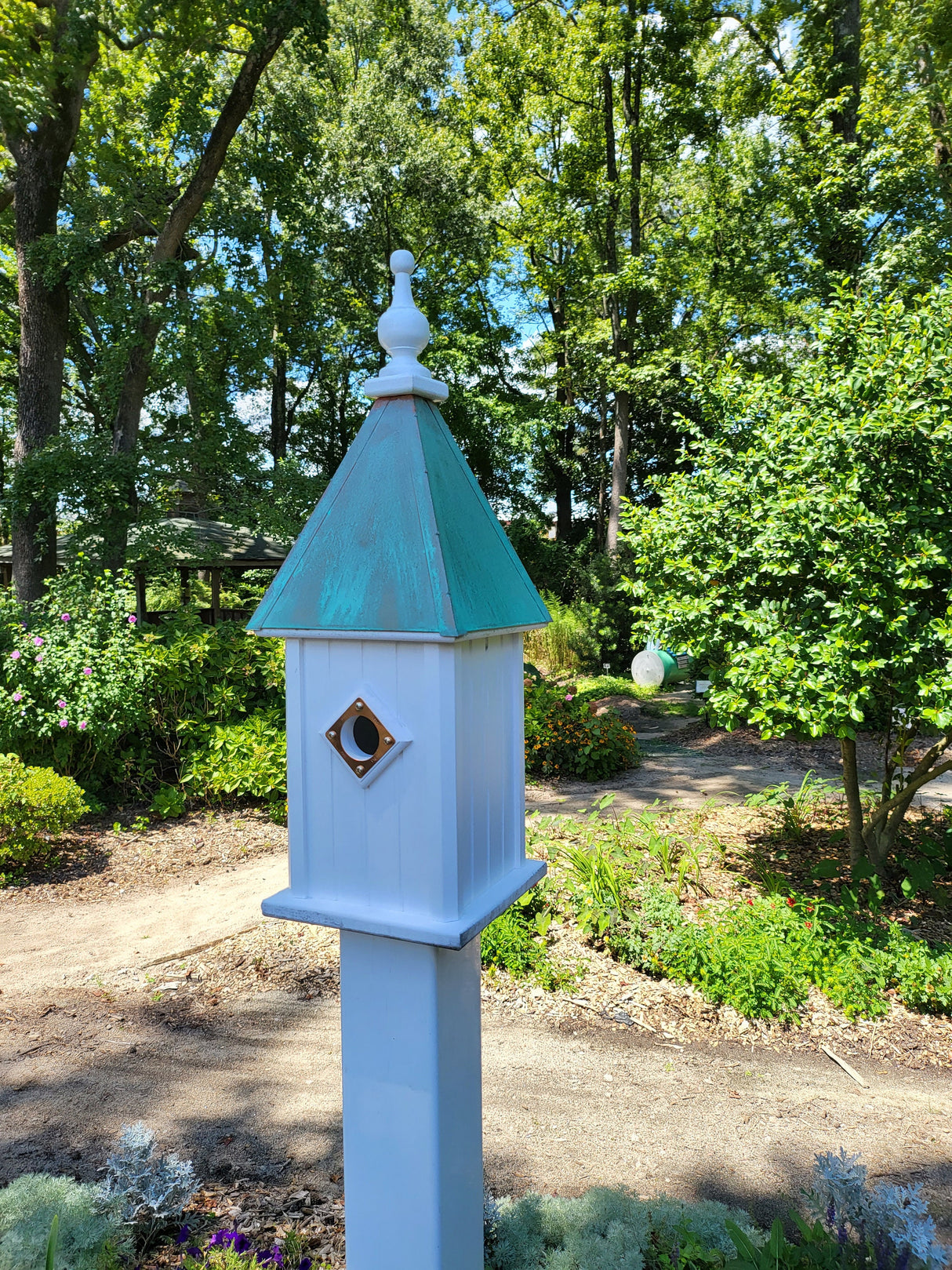 Bluebird Birdhouse Copper Roof Handmade With 1 Nesting Compartment, Metal Predator Guards, Weather Resistant, Birdhouse Outdoor